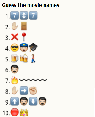 Guess the movie names from whatsapp emoticons -4 