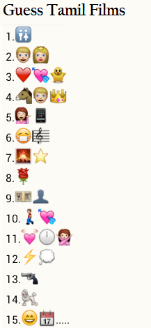 Find out Tamil Films - Whatsapp Puzzle