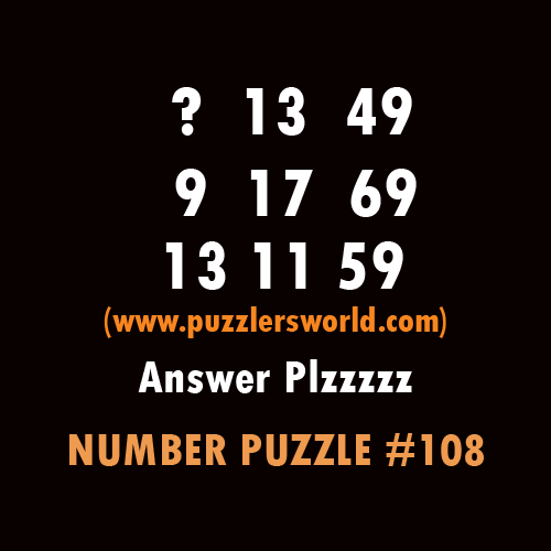 Number Puzzle #108 - PuzzlersWorld.com