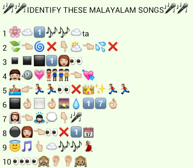 Identify these 10 malayalam songs 