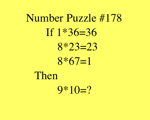 İf 1*36=36, 8*23=23 Then 9*10=? - PuzzlersWorld.com